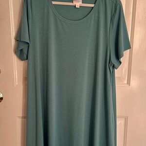 LuLaRoe Scoop Neck Tunic Dress in Teal Blue-Green
